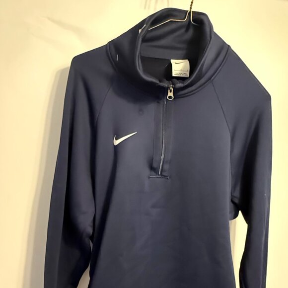 Nike 1/4 Zip Pullover Long Sleeve Drifit Medium Dark Blue - Picture 1 of 2